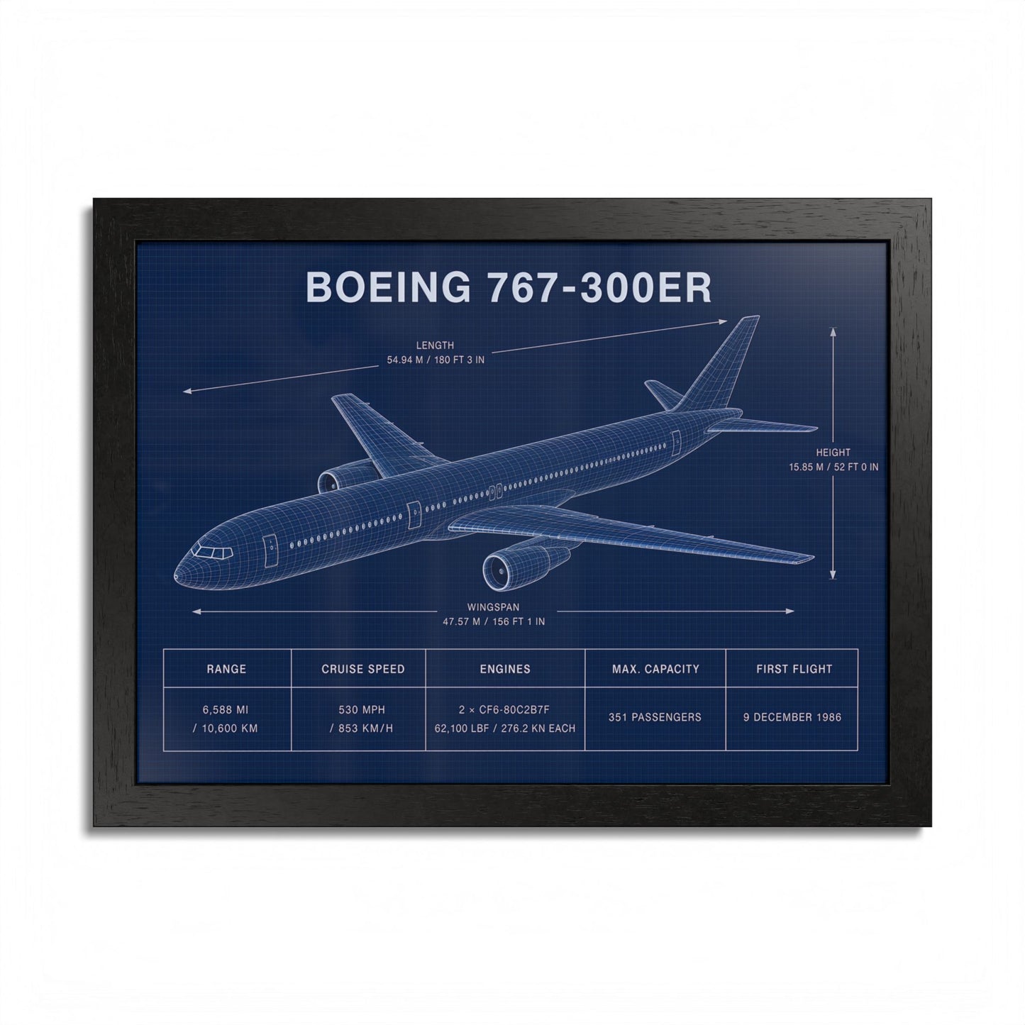 Boeing 767-300 ER Framed Poster