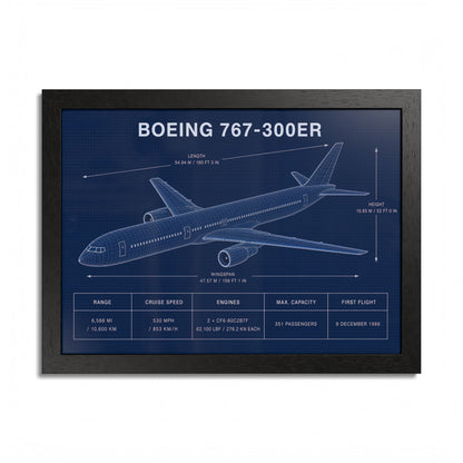 Boeing 767-300 ER Framed Poster