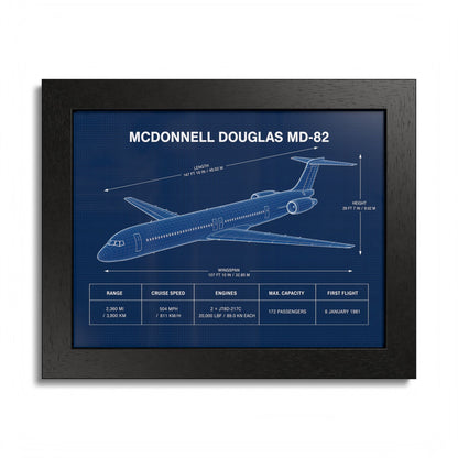 McDonnell Douglas MD-82 Framed Poster