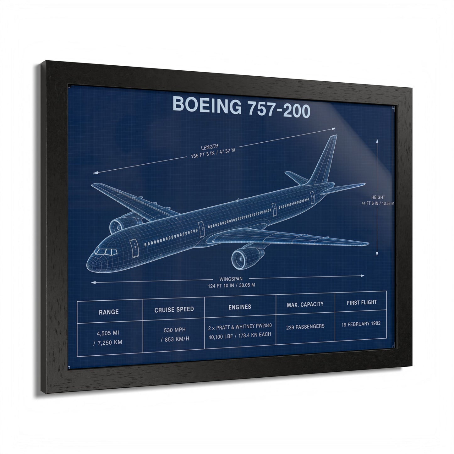Boeing 757-200 Framed Poster