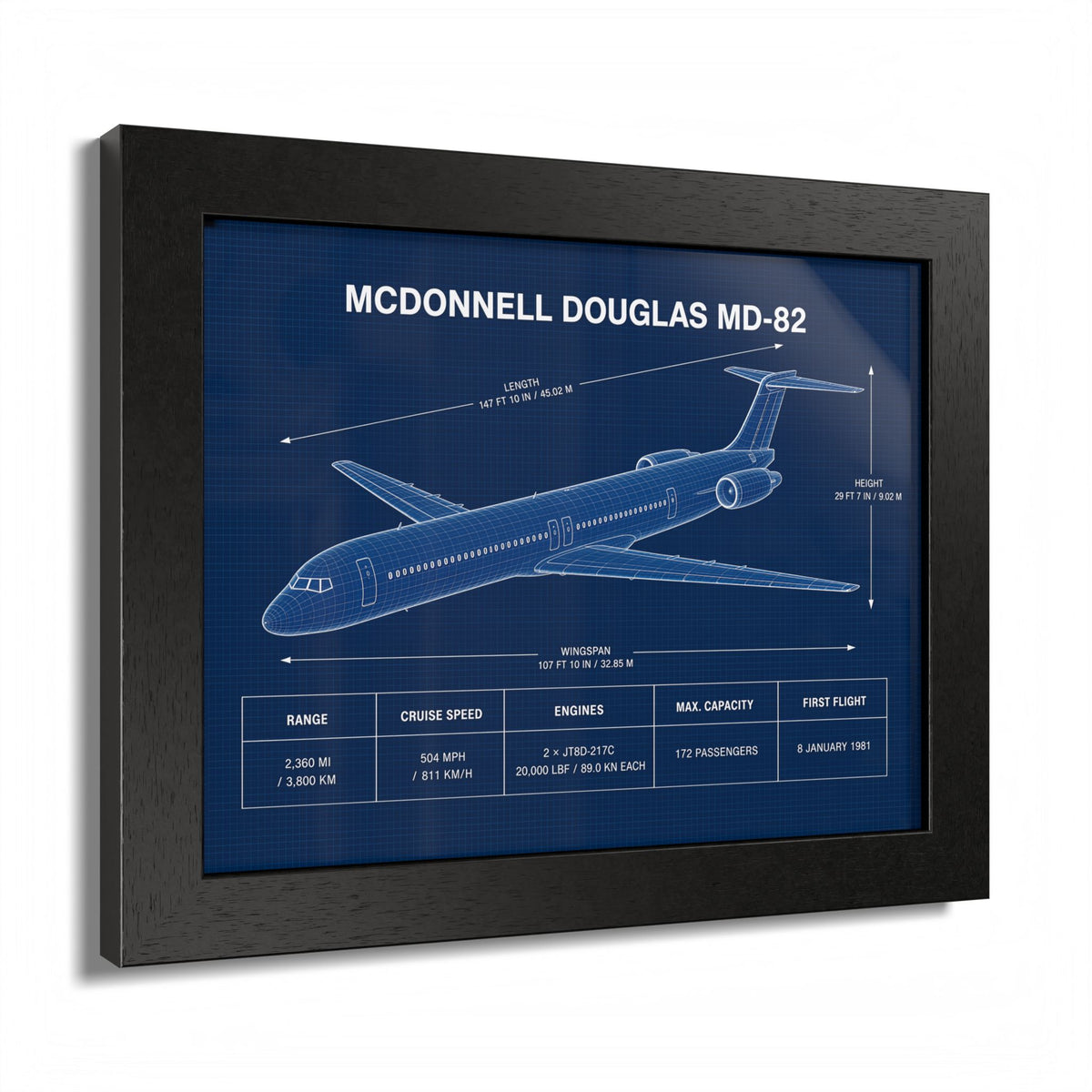 McDonnell Douglas MD-82 Framed Poster