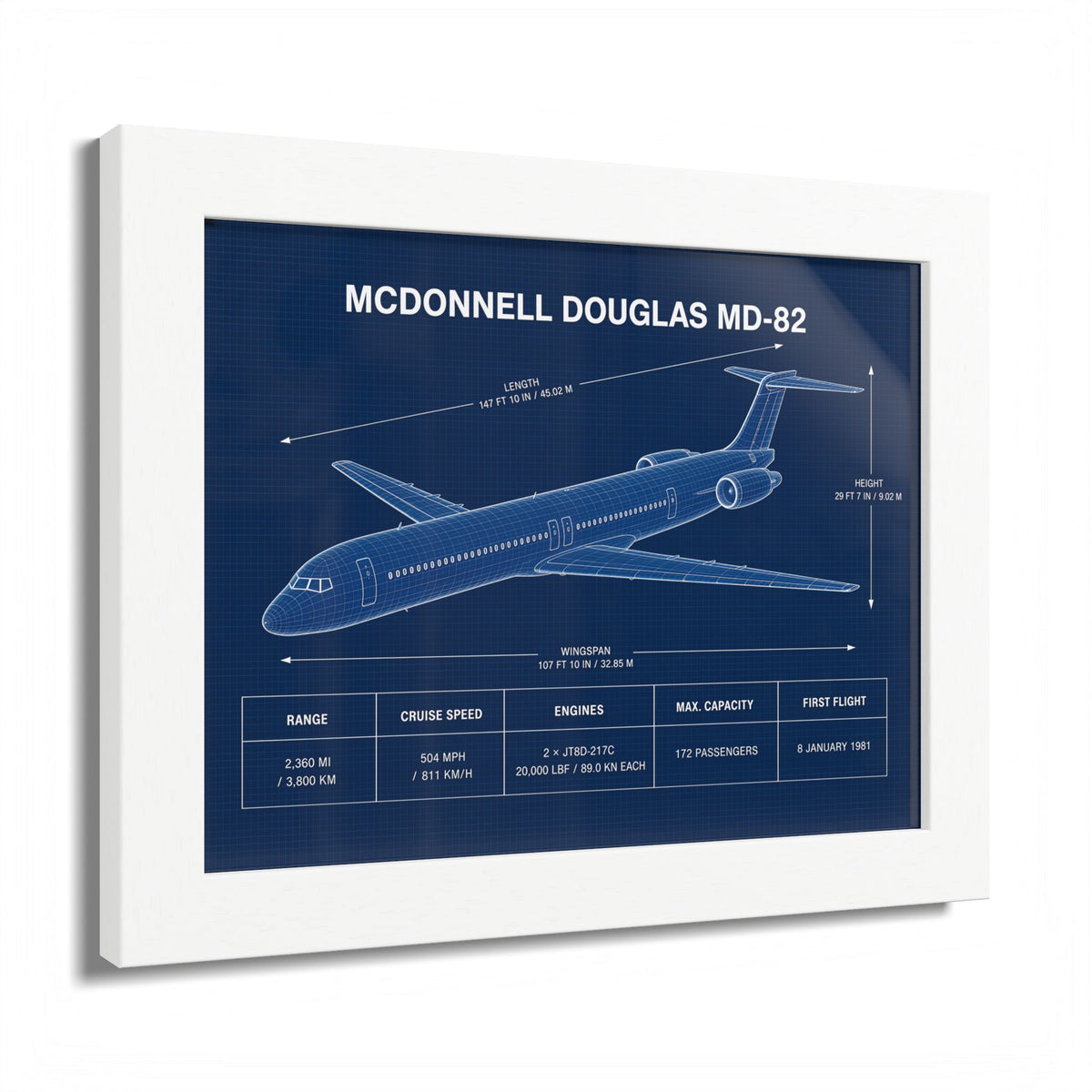 McDonnell Douglas MD-82 Framed Poster