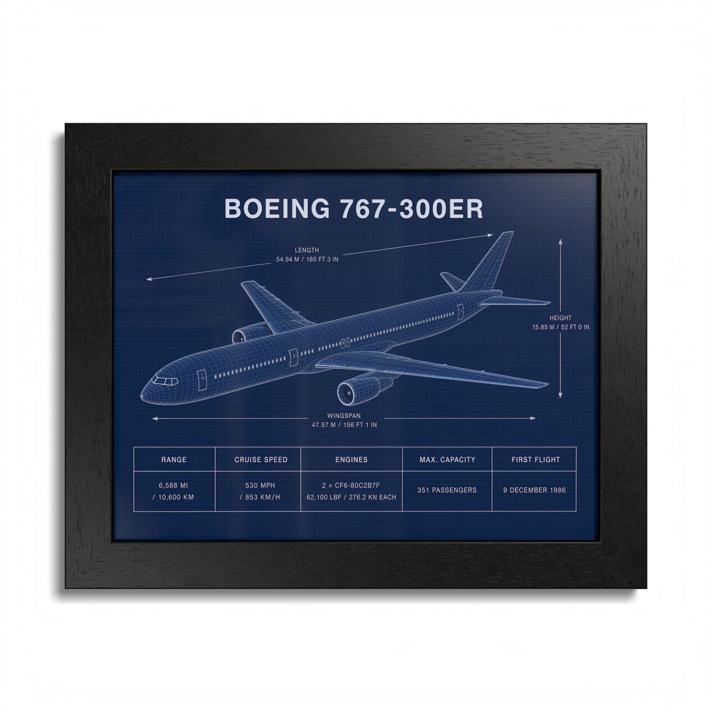 Boeing 767-300 ER Framed Poster