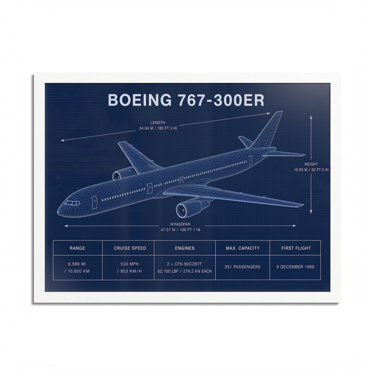 Boeing 767-300 ER Framed Poster