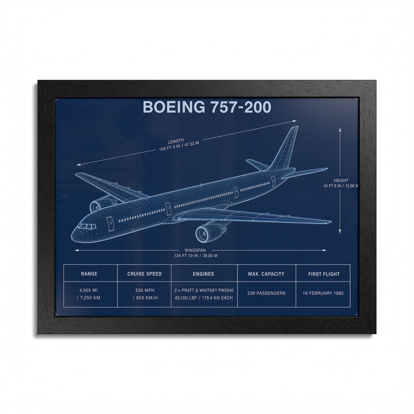 Boeing 757-200 Framed Poster
