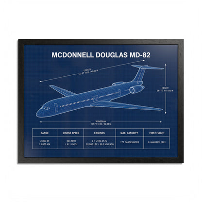 McDonnell Douglas MD-82 Framed Poster