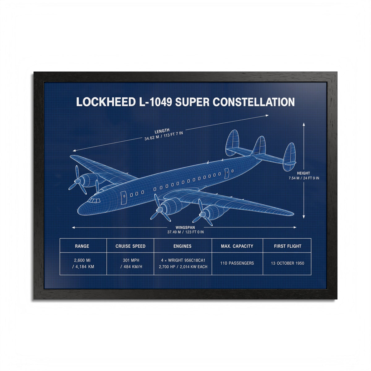 Lockheed L-1049 Super Constellation Framed Poster