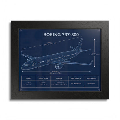 Boeing 737-800 Framed Poster
