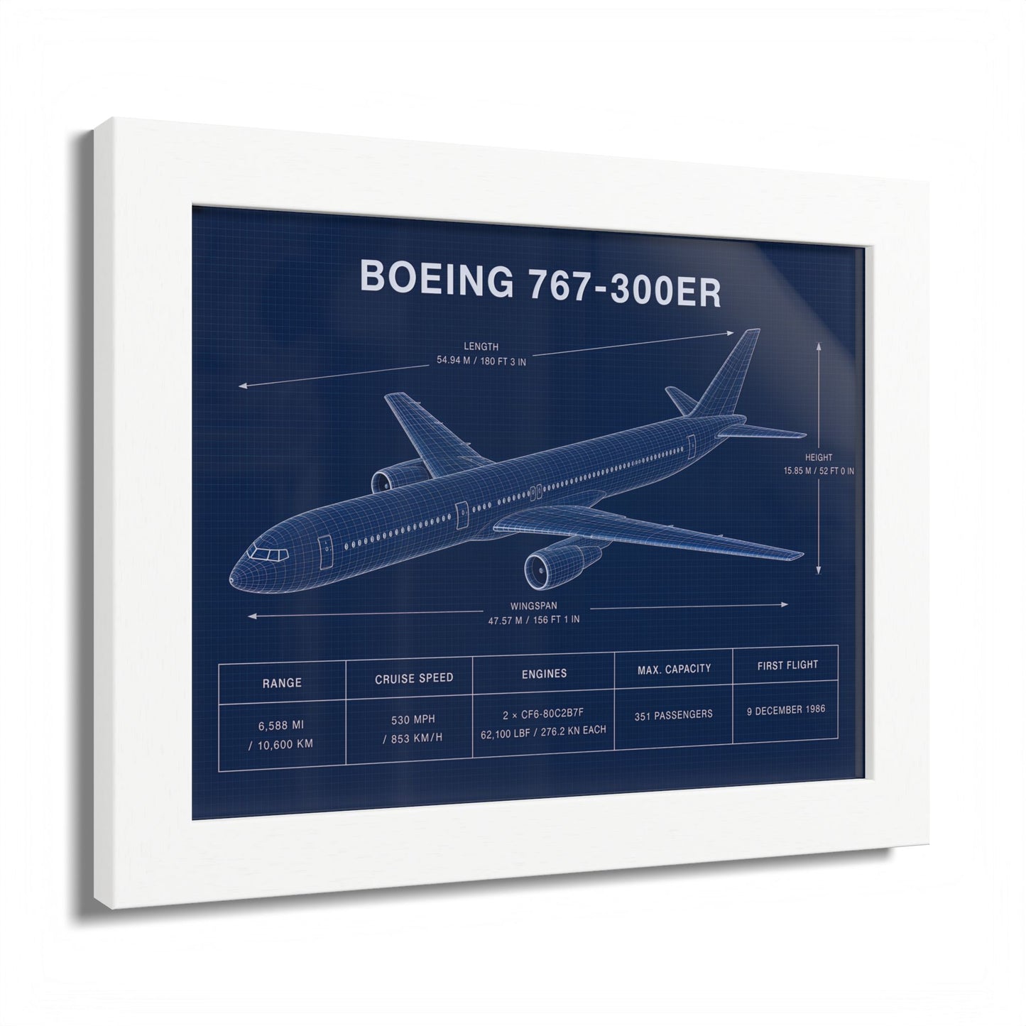 Boeing 767-300 ER Framed Poster