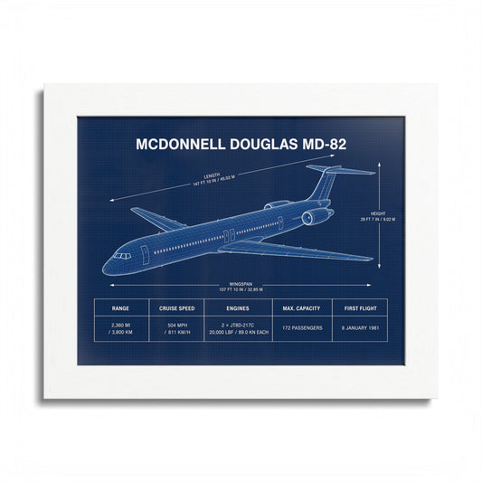 McDonnell Douglas MD-82 Framed Poster